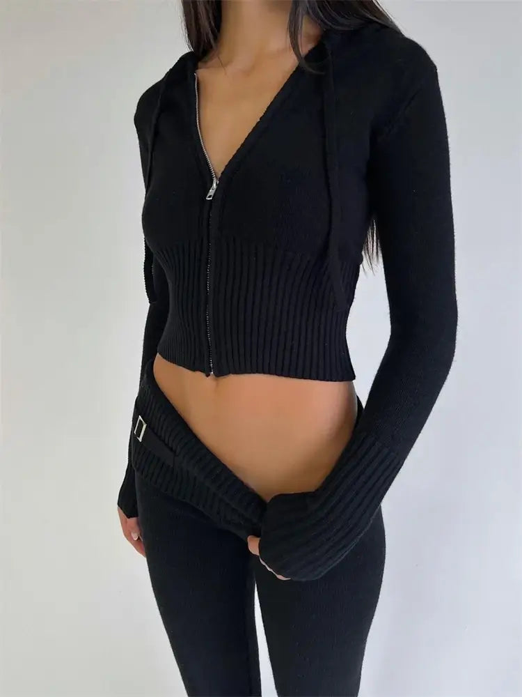 Knit Hoodie Set (2 Pieces)
