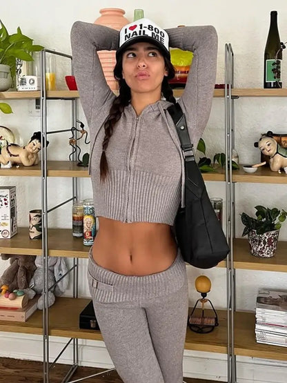 Knit Hoodie Set (2 Pieces)