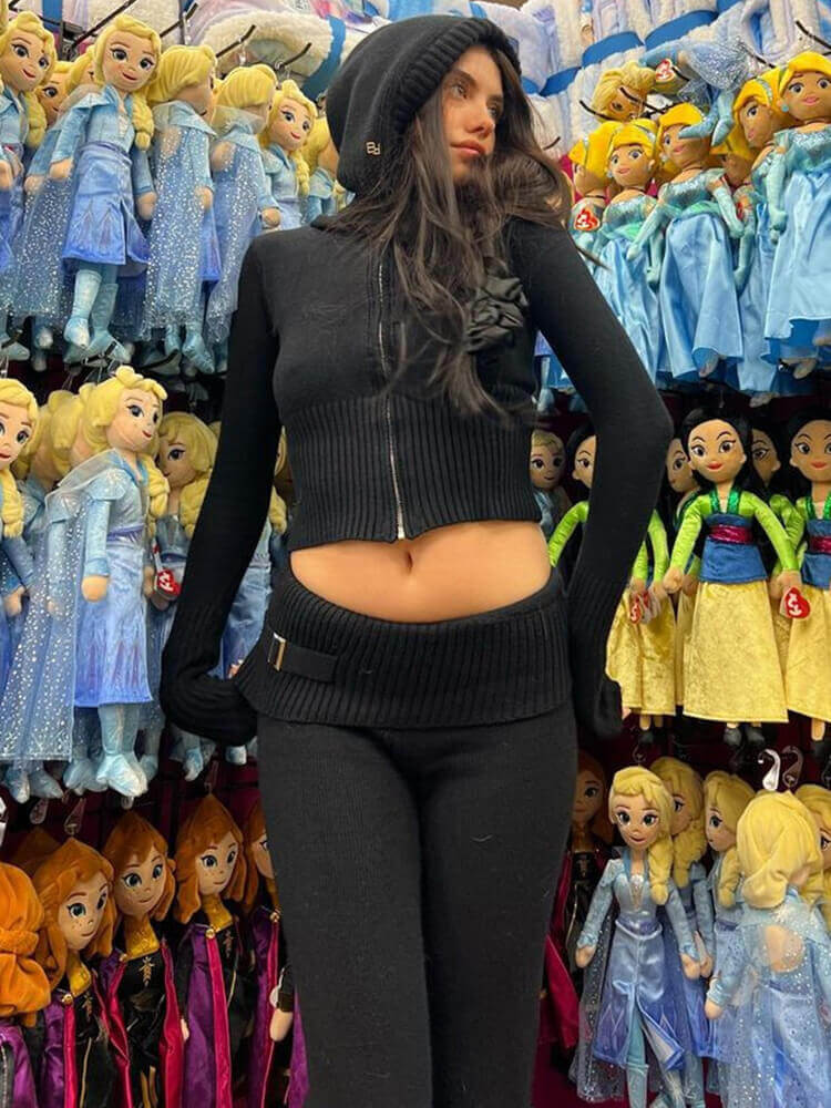 Knit Hoodie Set (2 Pieces)